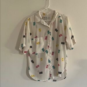 Chaus White and Yellow Shirt